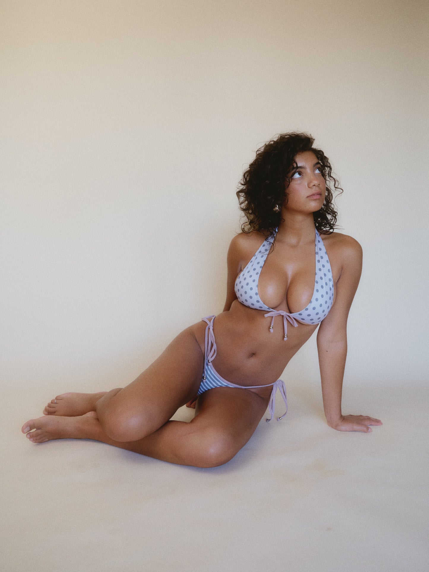 Polka Halter // Mauve & Stone
