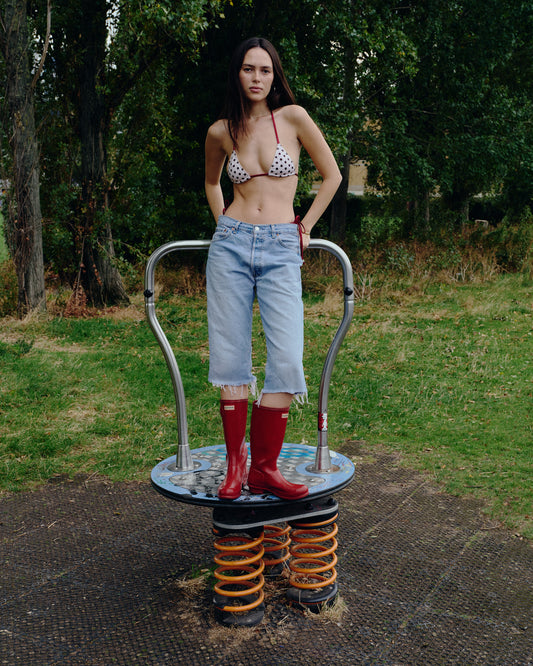 Polka Triangle Top // Wine & Cream